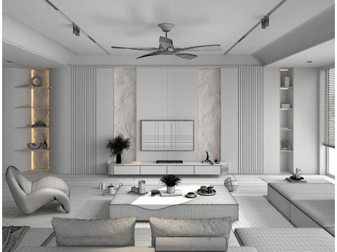 Living Room Scene 17 3D Model