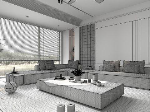 Living Room Scene 17 3D Model