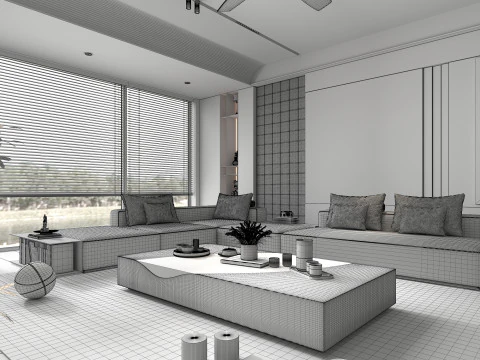 Living Room Scene 17 3D Model