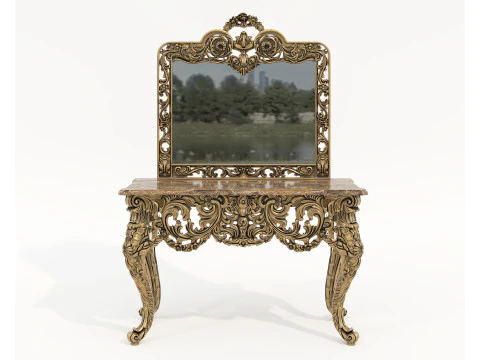 Classic European Style Console Table 5 3D Model