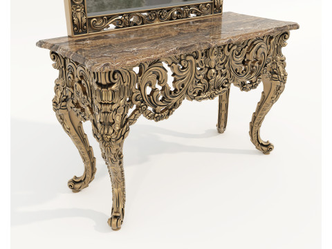 Classic European Style Console Table 5 Model 3D