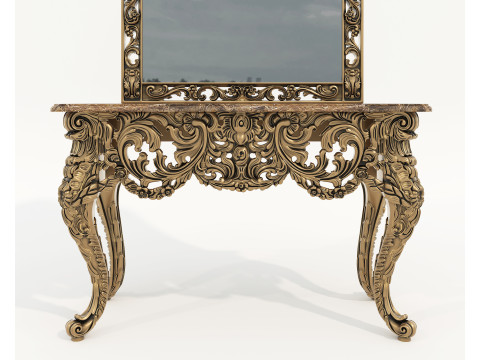 Classic European Style Console Table 5 Model 3D