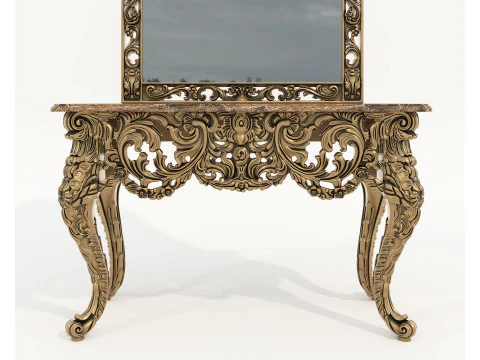 Classic European Style Console Table 5 3D Model