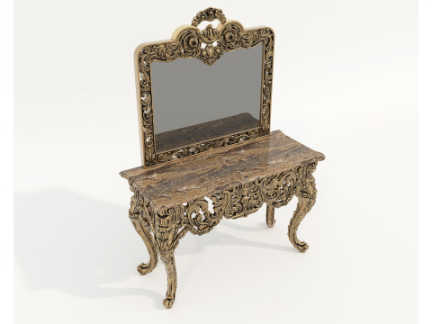 Classic European Style Console Table 5 Model 3D