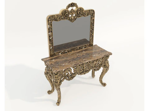 Classic European Style Console Table 5 3D Model