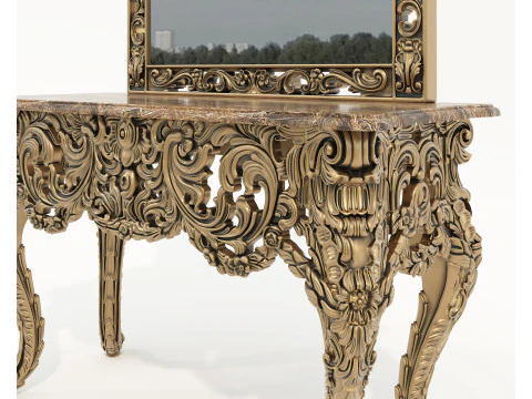 Classic European Style Console Table 5 3D Model