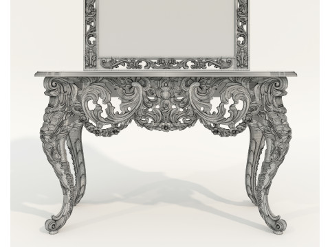 Classic European Style Console Table 5 Model 3D