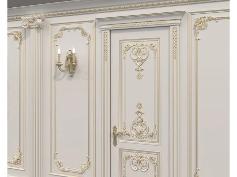 Listwy ścienne w klasycznym stylu francuskim 50 Model 3D