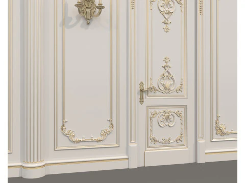Listwy ścienne w klasycznym stylu francuskim 50 Model 3D