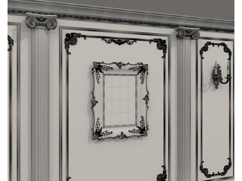 Listwy ścienne w klasycznym stylu francuskim 50 Model 3D