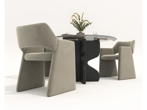 Modern Dining Table and Chairs 44 Modello 3D