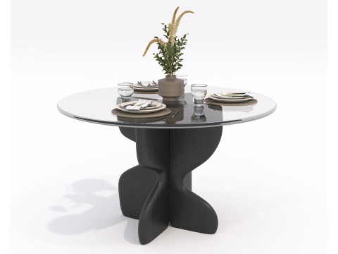 Modern Dining Table and Chairs 44 Modello 3D