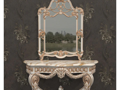 Classic European Style Console Table 6 3D Model