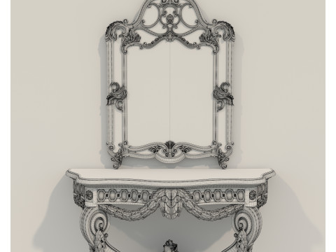 Classic European Style Console Table 6 3D Модель