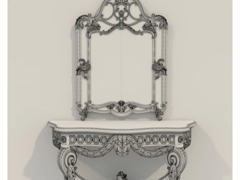 Classic European Style Console Table 6 3D Model