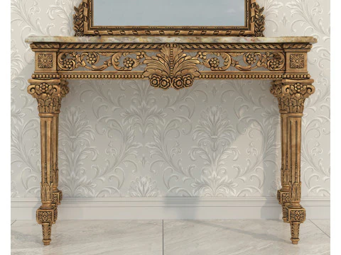 Classic European Style Console Table 7 3D Model