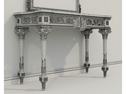 Classic European Style Console Table 7 3D Model
