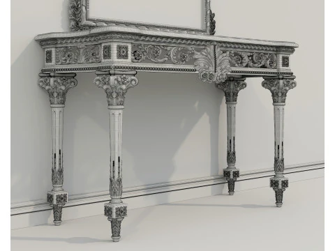 Classic European Style Console Table 7 3D Model
