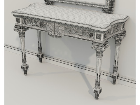 Classic European Style Console Table 7 3D Model