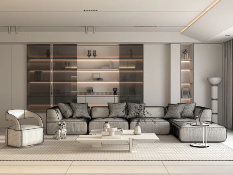 Living Room Scene 18 3D Model