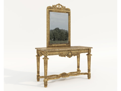 Classic European Style Console Table 8 Modelo 3D