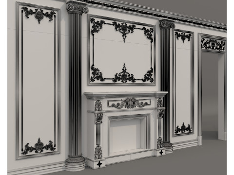 Wall Molding in Classic French Style 52 3D Модель