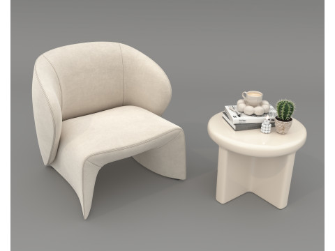 Modern Coffee Table and Armchair 57 Modelo 3D