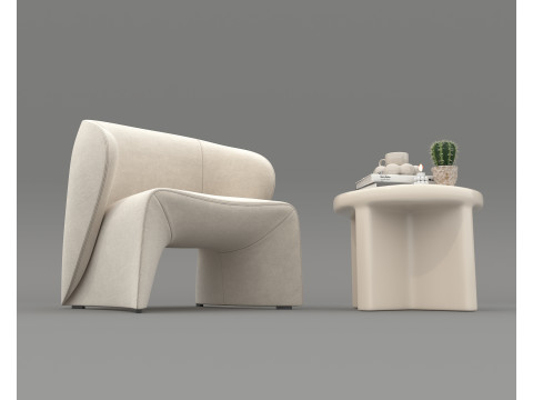 Modern Coffee Table and Armchair 57 Modelo 3D