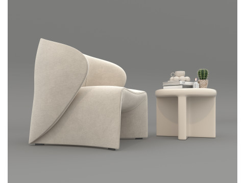 Modern Coffee Table and Armchair 57 Modelo 3D