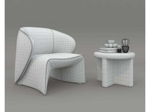 Modern Coffee Table and Armchair 57 Modelo 3D