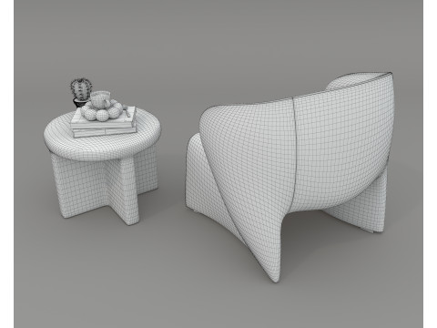 Modern Coffee Table and Armchair 57 Modelo 3D