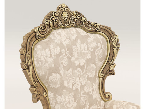 Classic European Style Coffee Table and Armchair 32 3D-Modell