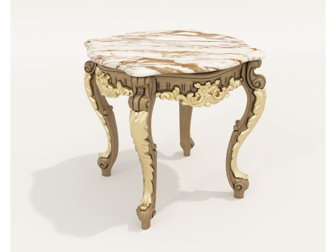 Classic European Style Coffee Table and Armchair 32 3D-Modell