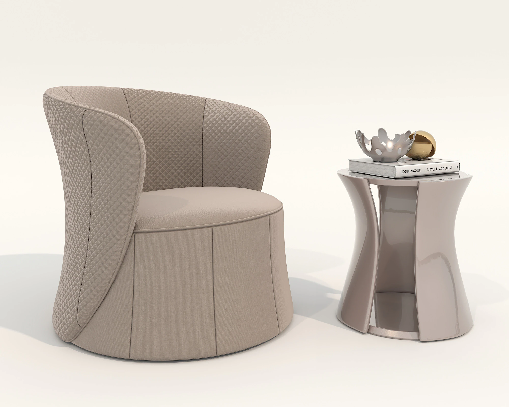 Modern Coffee Table and Armchair 58 3D Model .c4d .max .obj .3ds .fbx .stl .blend 