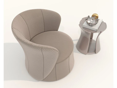 Modern Coffee Table and Armchair 58 3D Model