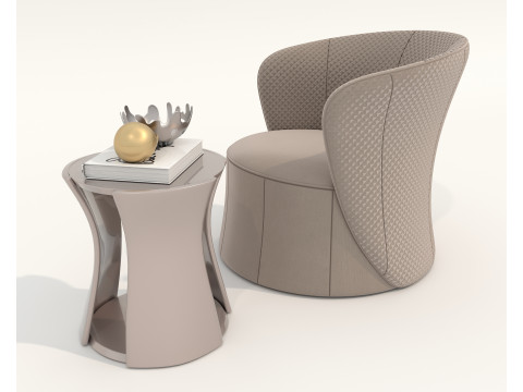 Modern Coffee Table and Armchair 58 Modello 3D
