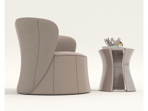 Modern Coffee Table and Armchair 58 Modello 3D