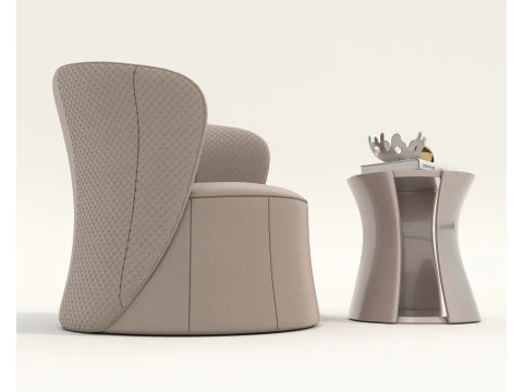 Modern Coffee Table and Armchair 58 3D Model
