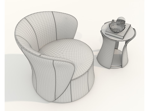 Modern Coffee Table and Armchair 58 Modello 3D