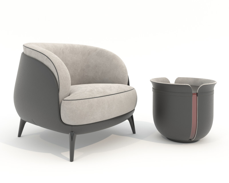 Modern Coffee Table and Armchair 59 3D-Modell .c4d .max .obj .3ds .fbx .stl .blend