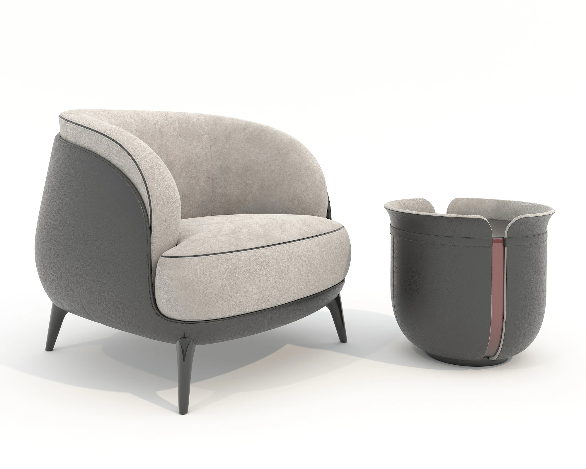 Tavolino e Poltrona Moderni 59 Modello 3D .c4d .max .obj .3ds .fbx .stl .blend