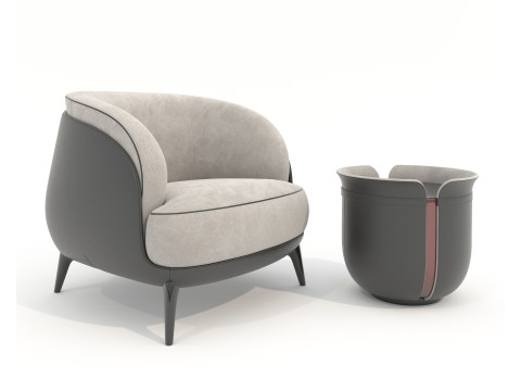 Modern Coffee Table and Armchair 59 3D Model