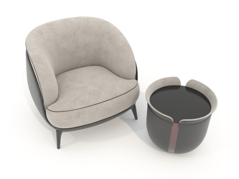 Modern Coffee Table and Armchair 59 3D-Modell