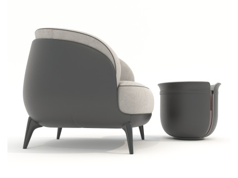 Modern Coffee Table and Armchair 59 3D-Modell