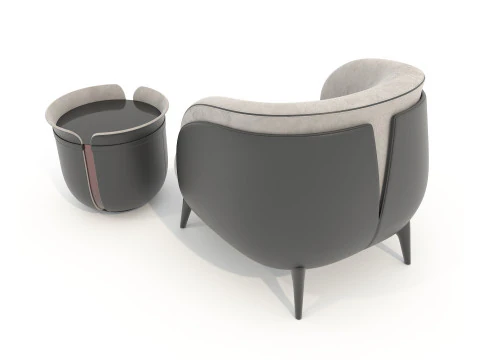 Tavolino e Poltrona Moderni 59 Modello 3D