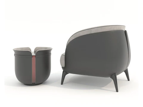 Tavolino e Poltrona Moderni 59 Modello 3D