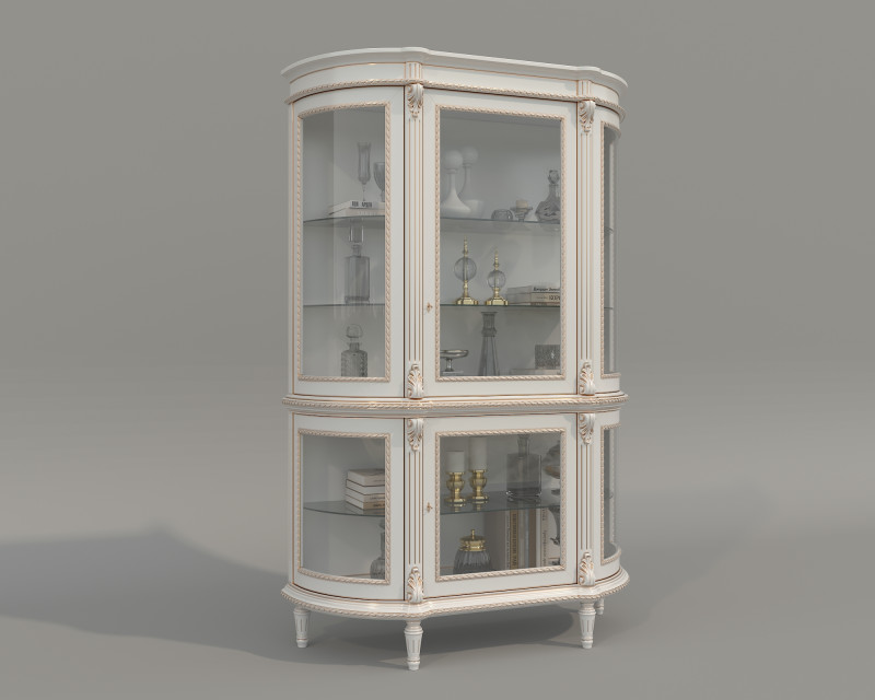 Classic Display Cabinet and Decoration 14 3D Model .c4d .max .obj .3ds .fbx .stl .blend