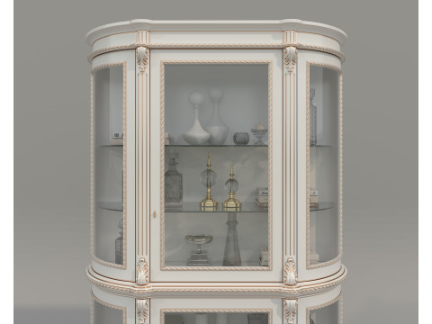 Classic Display Cabinet and Decoration 14 3D Model