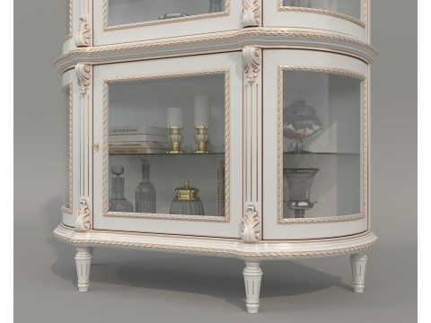 Classic Display Cabinet and Decoration 14 3D Model