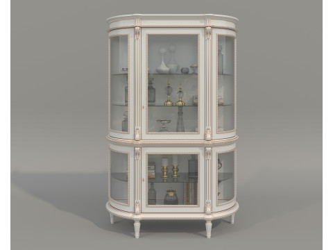 Classic Display Cabinet and Decoration 14 3D Model